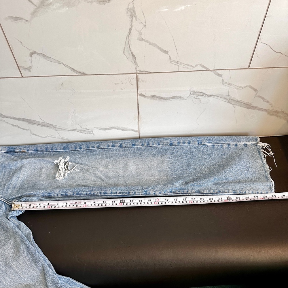 Garage Denim Wide Leg Distressed Raw Hem Jeans #30 - Picture 8 of 8